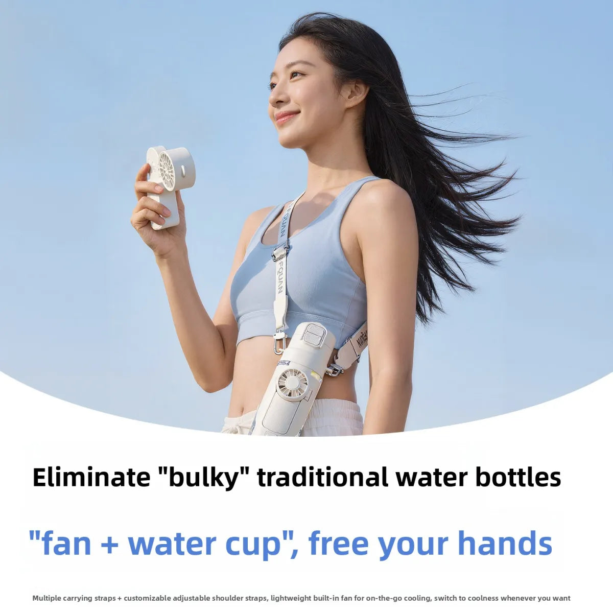 Water Bottle Fan — 3-in-1 Spray Mist, Fan & Insulated Water Bottle
