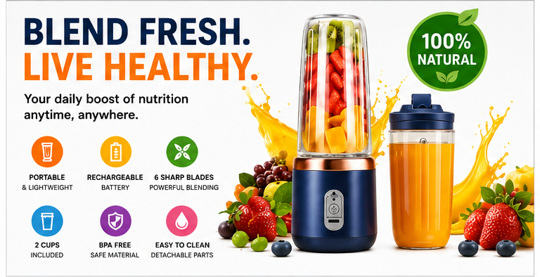 Portable USB Blender Bottle | Fresh Smoothies Anywhere