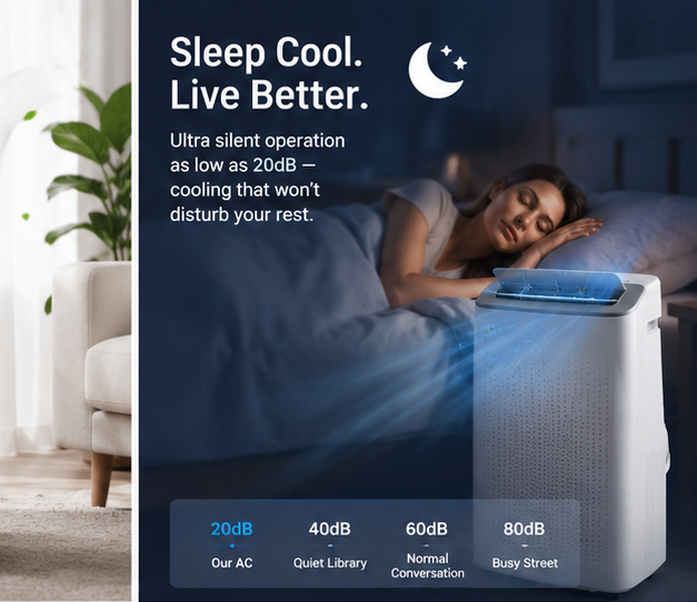 Portable 15,000 BTU Smart Air Conditioner | Cool, Fan & Dehumidifier