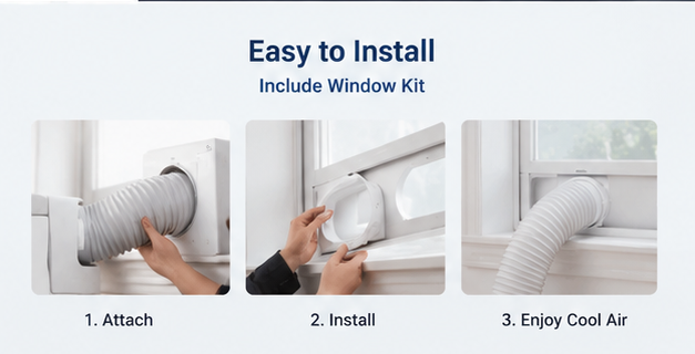 Portable 15,000 BTU Smart Air Conditioner | Cool, Fan & Dehumidifier