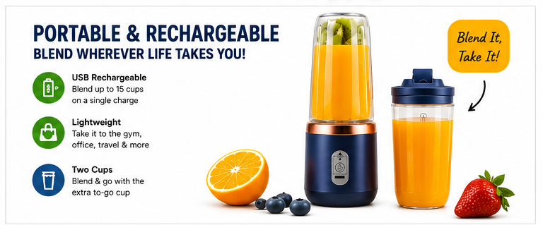 Portable USB Blender Bottle | Fresh Smoothies Anywhere