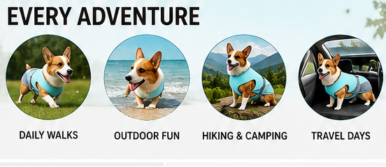 Cooling Dog Vest – Lightweight Breathable Summer Cooling Jacket for Dogs