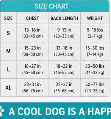 Cooling Dog Vest – Lightweight Breathable Summer Cooling Jacket for Dogs