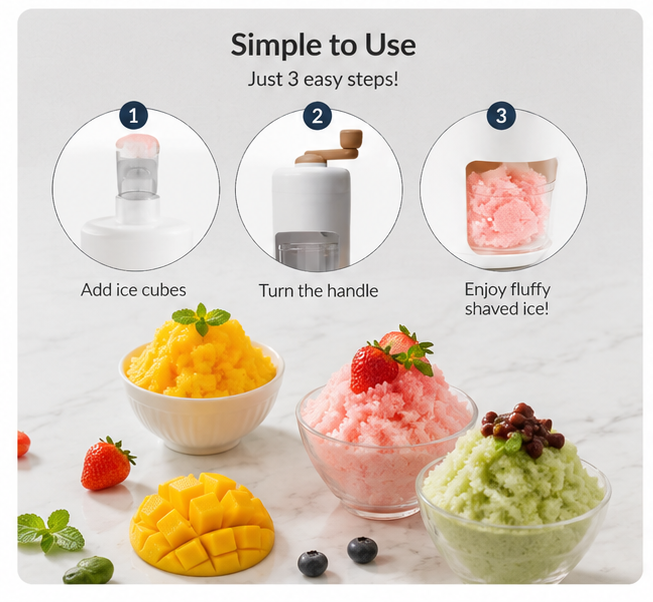 Manual Ice Shaver — DIY Snow Cones & Slushies at Home