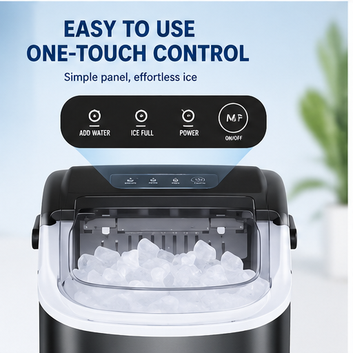 26 lb Portable Countertop Ice Maker – Fast Self-Cleaning Ice Machine