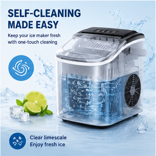 26 lb Portable Countertop Ice Maker – Fast Self-Cleaning Ice Machine
